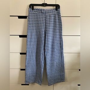 Zara Patterned Wide-Leg Cropped Pants